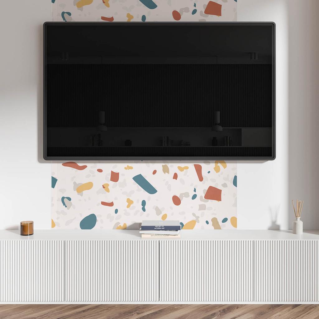 Panel Winylowy Z Nadrukiem - Dekoracja Do Sypialni 120X60 Cm Abstrakcyjny Wzór Z Kształtami