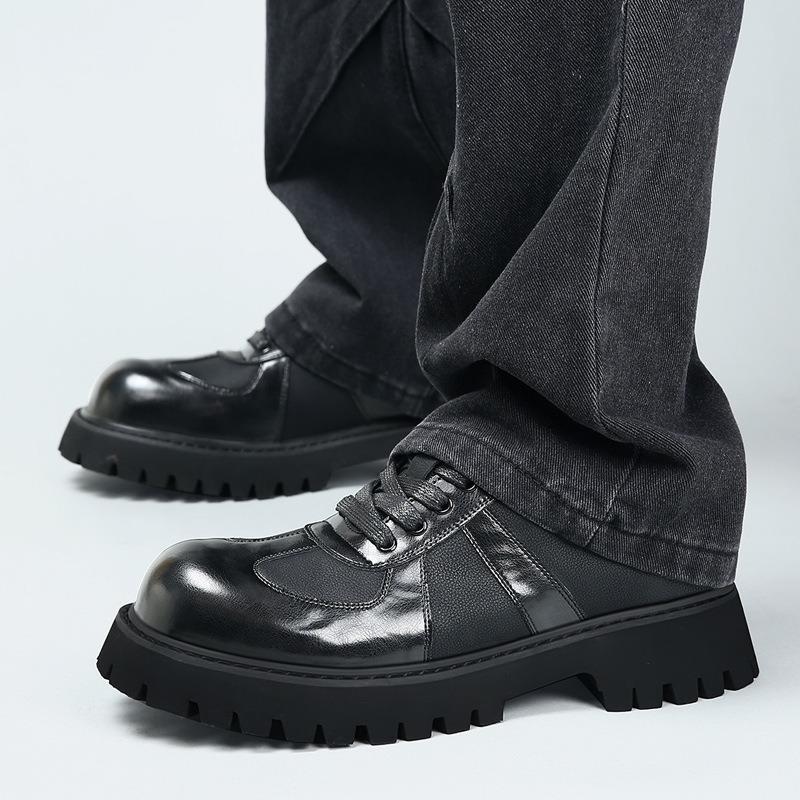 Autumn and winter new men's shoes platform heightening derby shoes men's retro business commuting fashion versatile casual big head leather shoes
