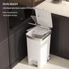 Large Capacity Foot Pedal Kitchen Trash Can with Lid and Wheels
