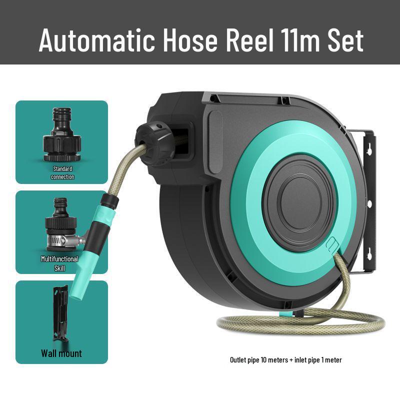 Telescopic Hose Reel with High-Pressure Water Gun: Automatic Watering & Car Wash Sprinkler
