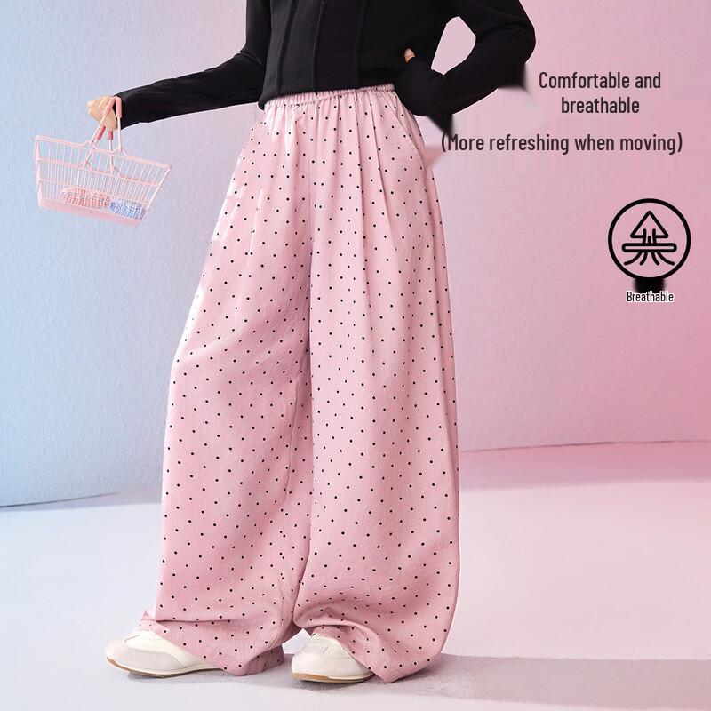 ASK JUNIOR Girls  Loose Fit Lyocell Polka Dot Pants 150