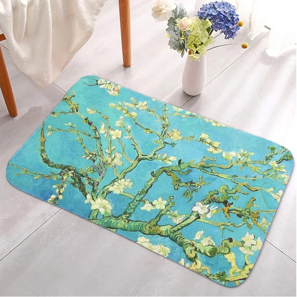 Van Gogh Mat Oil Painting Entrance Doormat for House Indoor Non-slip Home Area Floor Soft Carpet Washable Bathroom Bedroom Rug