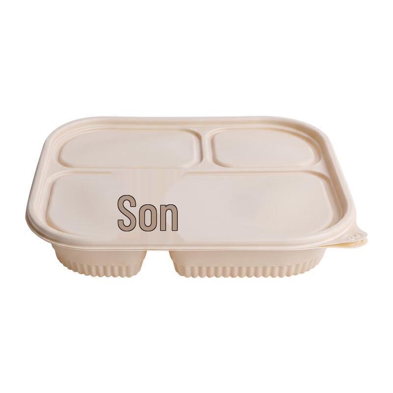 Biodegradable Corn Starch Four-Compartment Takeout Lunch Box