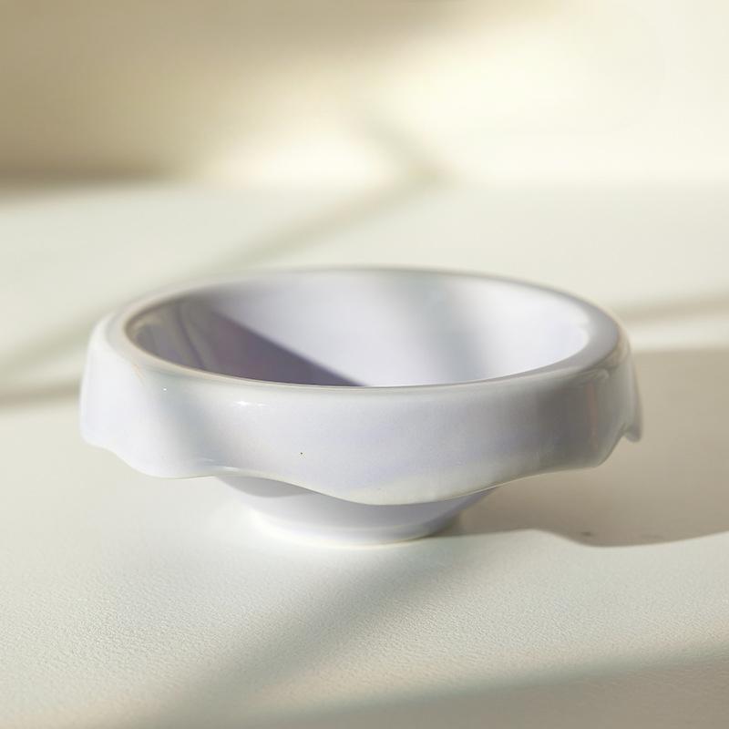 Ceramic Cat Bowl Pet Bowl Ice Cream Bowl Tall Foot Slant Mouth Neck Protector To Prevent Overturning Cat Food Bowl Drinking Bowl Dog Bowl