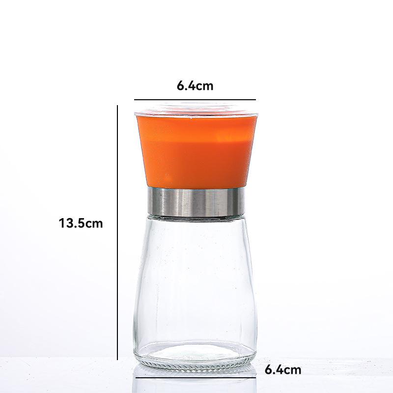 Creative Stainless Steel Spice Grinder - Adjustable Coarseness, Manual Glass Black Pepper Mill