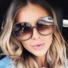 Classic Big Frame Luxury Women Sunglasses Brand Designer Fashion Plastic Vintage Round Gradient Sun Glasses Uv400 Eyewear