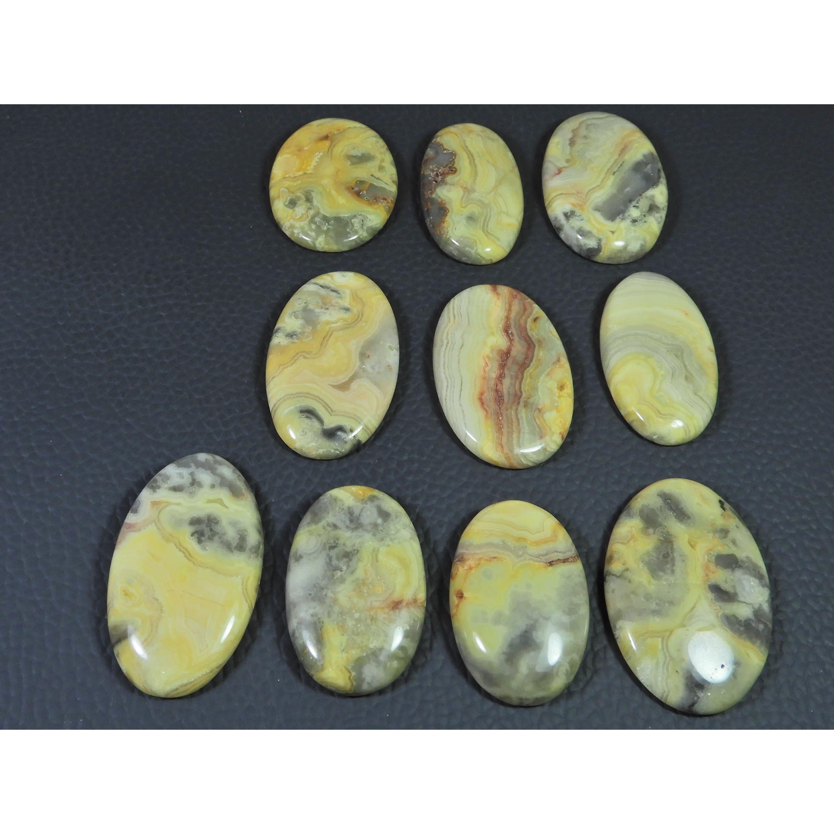 325Cts. Natural Australian Crazy Lace Agate Oval Cabochon Gemstone 10Pcs Lot C-1193