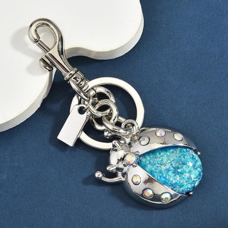 Stylish Ladybugs Keychain With Crystals Rhinestones Alloy Designs For Trendy Accessories