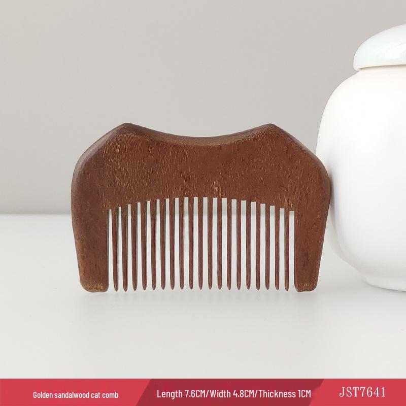 Goldenes Sandelholz Antistatischer Kopfhautmassagekamm für glattes Haar - Unisex