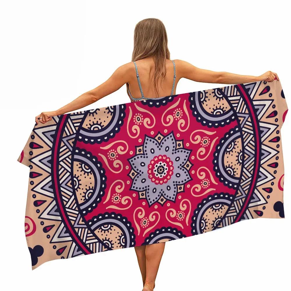 Mandala Elefant Mikrofaser Pool Strandtuch Tragbar Schnell Schnelltrocknend Sand Outdoor Reise Schwimmdecke Dünne Yogamatte Damen Herren