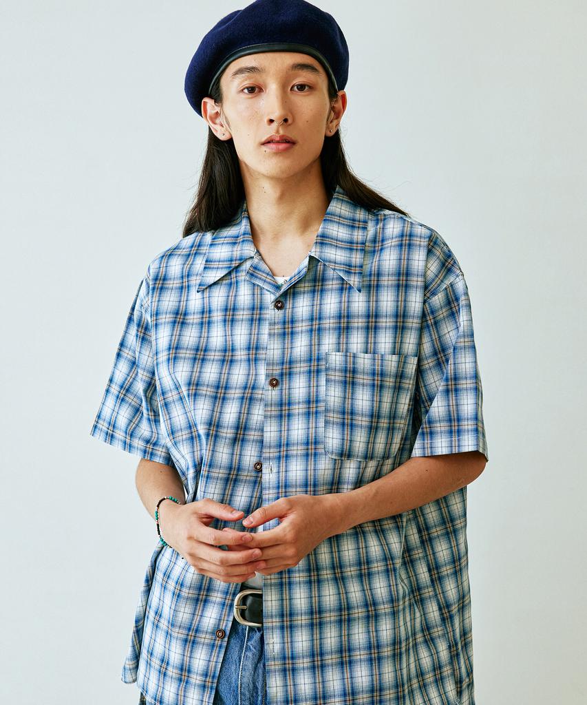 KND Ocean Check Open Collar Shirt
