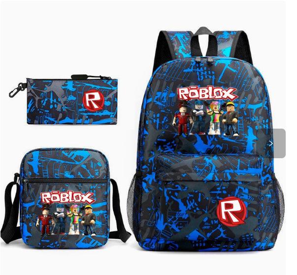 Football Star Teenager Student Schoolbag Ronaldo Pattern Three-Piece Backpack