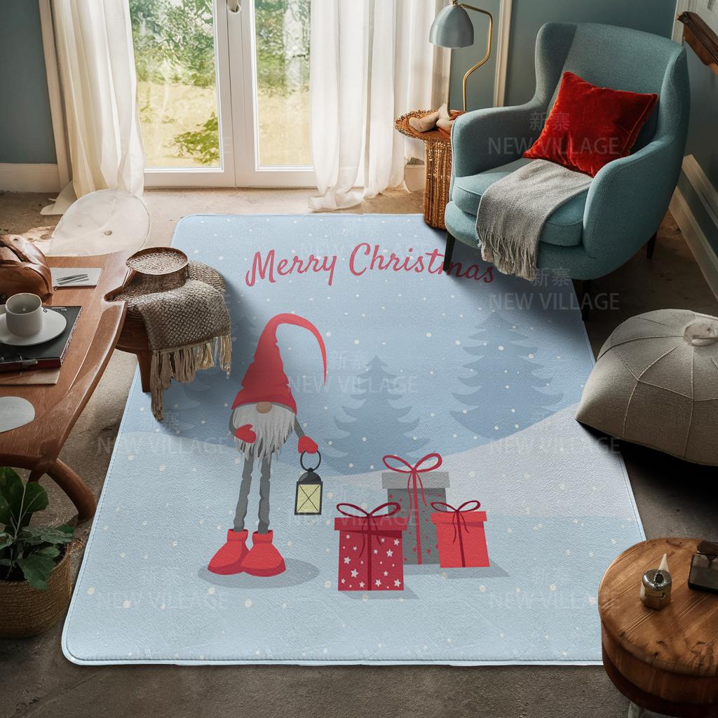 House Entrance Carpet Home Door Mat Living Room Bath Foot Bathroom Non-slip Water Absorption Rugs Bath Merry Christmas Winter