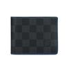 Damier Graphite Canvas Leder Geldbörse Herren Geldbörse Schwarz Grau Elektro-Blau n64033