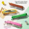 Elastic Strap Zipper Pencil Case Mesh Fabric Stationery Organizer Mesh Pen Pouch  School Supplies