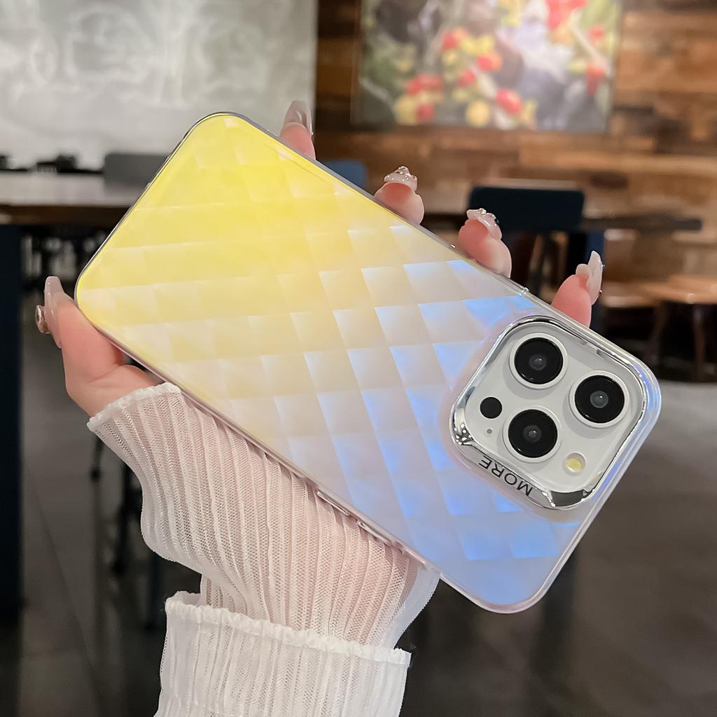 For iPhone 16 Pro Max Case Silicone+PC IMD Laser Texture Matte Phone Cover