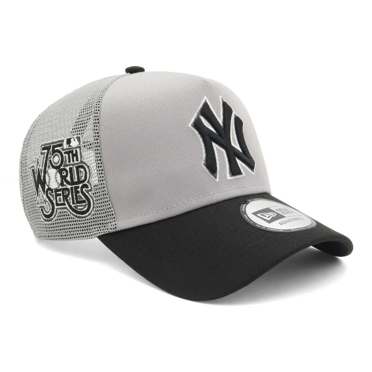 

Кепка New Era Mesh 9FORTYA-FRAME Эксклюзив ONSPOTZ MLB NY СераяЧерная БЕСПЛАТНО 9FORTY A-Frame Тракер CS Серая Черная Боковая нашивка Mlb Нью-Йорк Янкиз