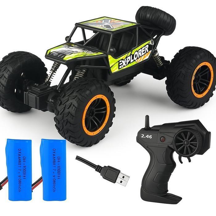 Green 4x4 All-Terrain Remote Control Car Explorer LXB-463 with 2 Rechargeable Batteries and 2.4 GHz Remote Control Green