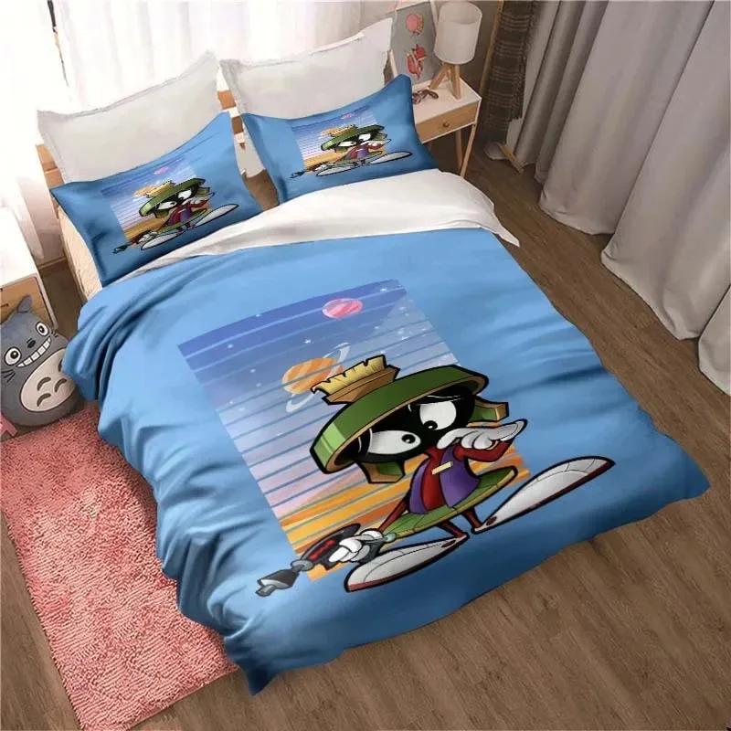 3D Print Marvin the Martian Cartoon Bedding Set Double Twin King Duvet Cover Comforter Pillowcase Boys Girls Adults Bedroom