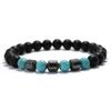 Unique Natural Colourful Stone Bracelet Men 8mm Howlite Tiger Eyes Hematite Beads Energy Bangles Meditation Leisure Homme Joias