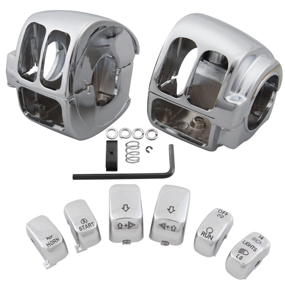 Moto Accessory Handlebar Control Switch Housing Cover Switch Button Cap For Harley Softail Dyna Sportster 1200 883 Touring