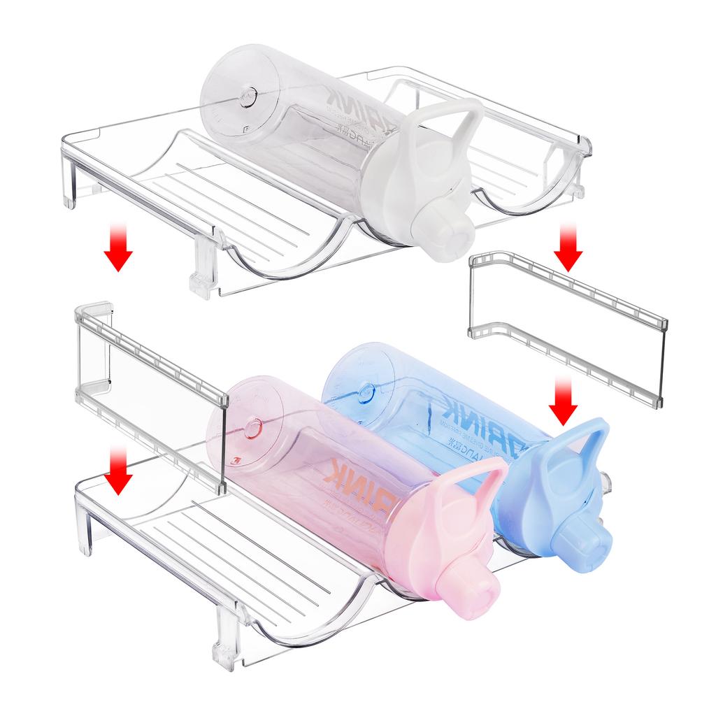 2Pcs Thickened Red Wine Rack Transparent Detachable Water Bottle Storage Rack Multi-layer Stacking Kitchen Cabinet Countertop