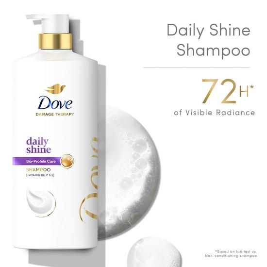 DOVE Daily Shine Shampoo 1 L|| For Damaged or Frizzy Hair|| Makes Hair Soft|| Shiny And Smooth - Mild Daily Shampoo for Men & Women