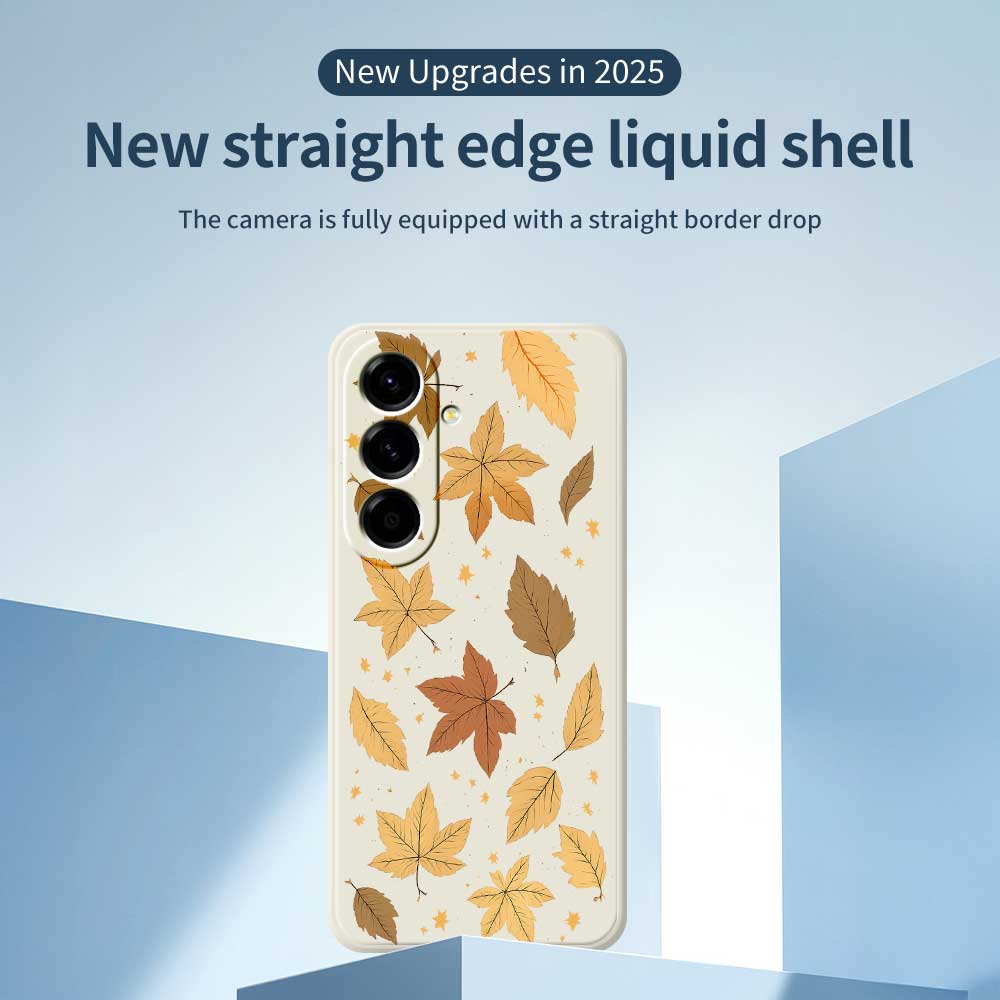 For Samsung Galaxy A56 5G Case Maple Leaves Pattern Printing Straight Edge TPU Phone Back Cover