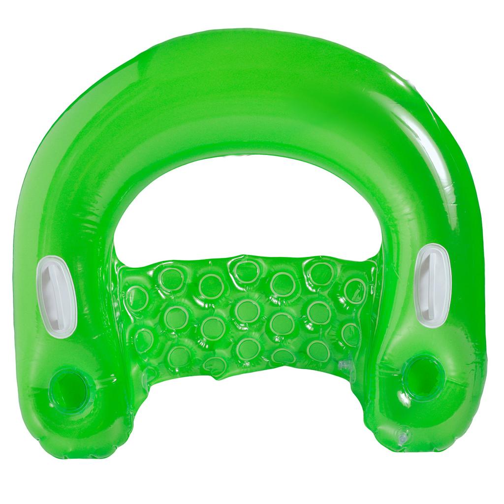 2026U Shaped Inflatable Float Thickened PVC Backrest Lounge Chair With Handle Adult Swimming Ring For Pool Water Play Relaxation