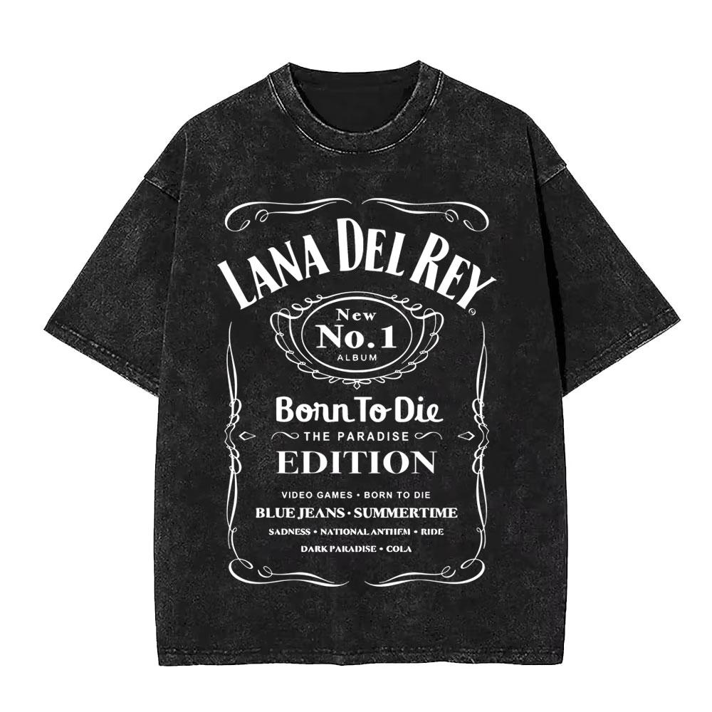 Washed Vintage WashedLana Del Rey  Tour Tshirt Men Women Hip Hop Fashion Pop Music Tshirts Unisex Casual Cotton T Shirts