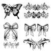 Bow Thigh Tattoo Sticker Waterproof Women Long Lasting Herbal Semi-Permanent Plant Sexy Large Picture Juice Simulation 5 Sheets