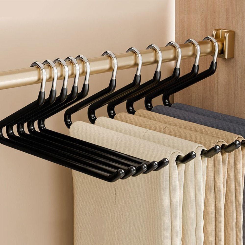 20Pcs Sturdy Metal Goose Shape Pants Hanger Anti Slip Space Saving Z-Shaped Pant Hangers Seamless Clothes Drying Rack Bedrooms