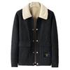 Autumn and Winter Collection of High-quality Men's Corduroy Jackets Made of Lambskin, with Thick and Loose Lapels