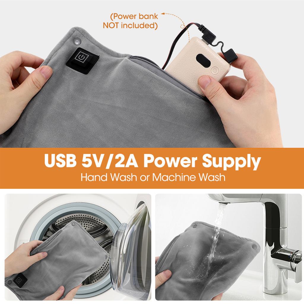 Handwärmer Maschine 3 Temperatureinstellungen Tragbarer Graphen Handwärmer Beutel USB Elektrische Heizdecke für Büro & Reise