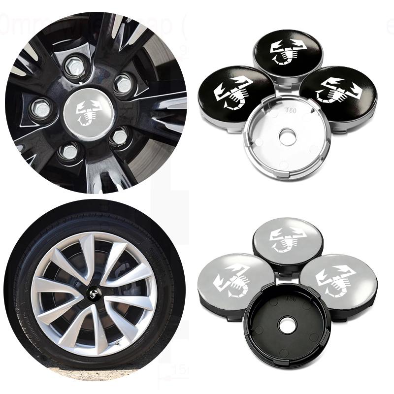 For Abarth 4pcs Car Wheel Hub Center Cap Universal Anti-Dust Protective Cover FIAT Doblo Freemont 500 Idea Linea Panda Punto