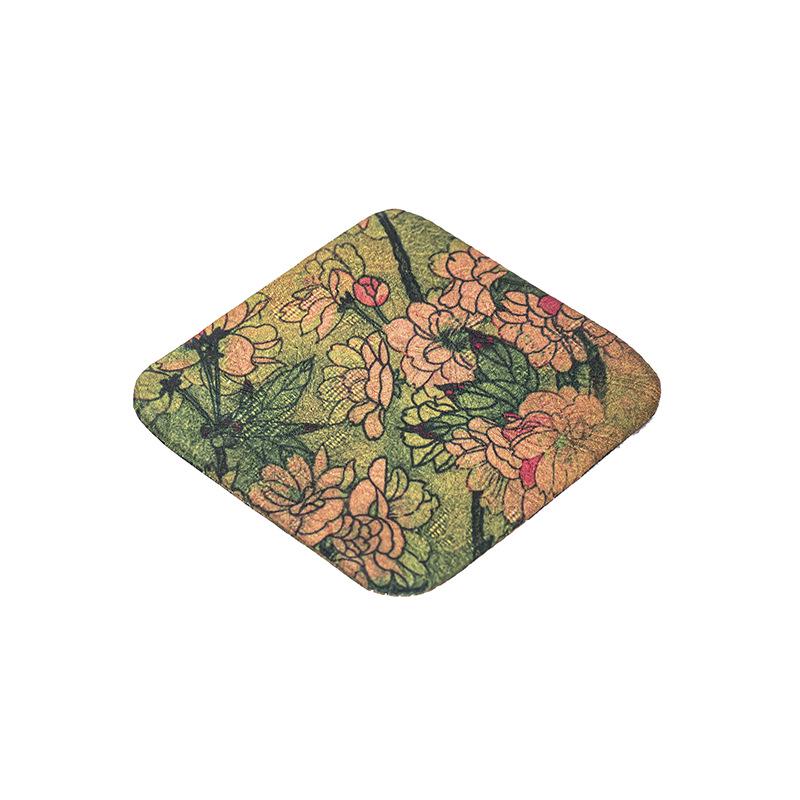 Chinese Style Double-sided Waterproof Silk Coaster - Heat Insulation Pad for Tea Ceremony & Home