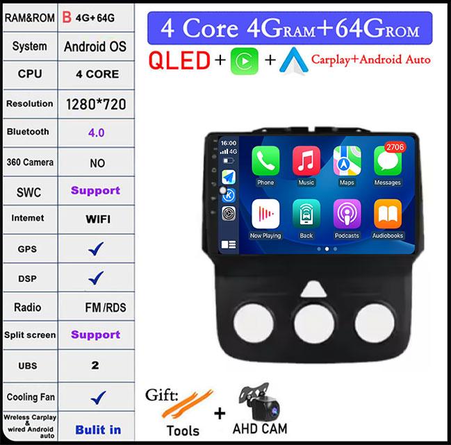 Wireless CarPlay Android 14 Radio For Dodge RAN 1500 2500 3500 2013-2018 GPS Navigation Stereo Car Intelligent Systems 4G WIFI