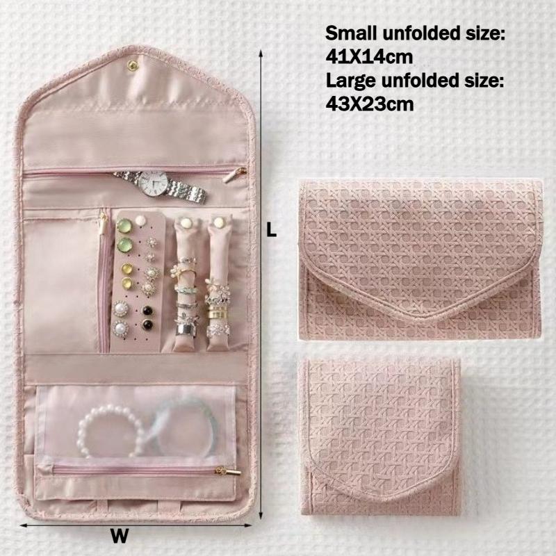 Large Jewelry & Travel Organizer Box - Multi-Compartment Portable Zippered Case Suitable for Necklaces, Earrings, Bracelets