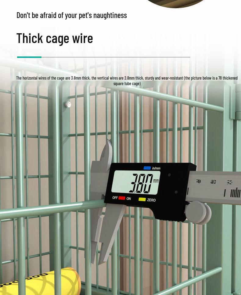 Medium & Large Dog Indoor Kennel with Full Square Tube Design and Built-in Toilet