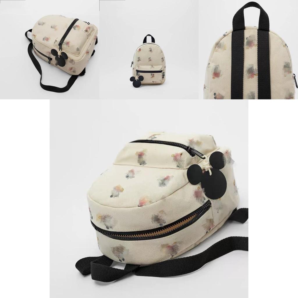 Mickey Mouse Mini Canvas Backpack With Zipper Closure For Kids And Women