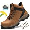 Steel Toe Safety Shoes Indestructible Leather Boots Waterproof Construction Work Shoes Anti-Punctur Men Anti-smash Work Boots