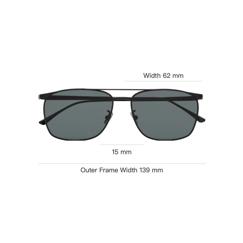 Saint Laurent Logo Metal Pilot Sunglasses Unisex sunglasses Black 822257-Y9969-1000