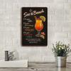 "Sex On the Beach" Cocktail Sign - 19.99x30cm Vintage Metal Recipe Art for Bar & Home Decor