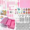 Taart Decoratieset, Spuitzakken en Spuitmondjes Set, Taart Decoratie Benodigdheden, Glazuur Spuitset, Taart Bak Benodigdheden voor Beginners (488 STUKS)