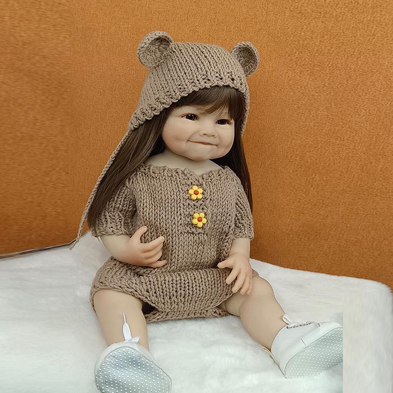 Full Silicone Baby Bebe Vinyl Toy Lifelike Reborn Dolls Realistic 50CM Newborn Girl Doll Princess Toddler Toy Gift
