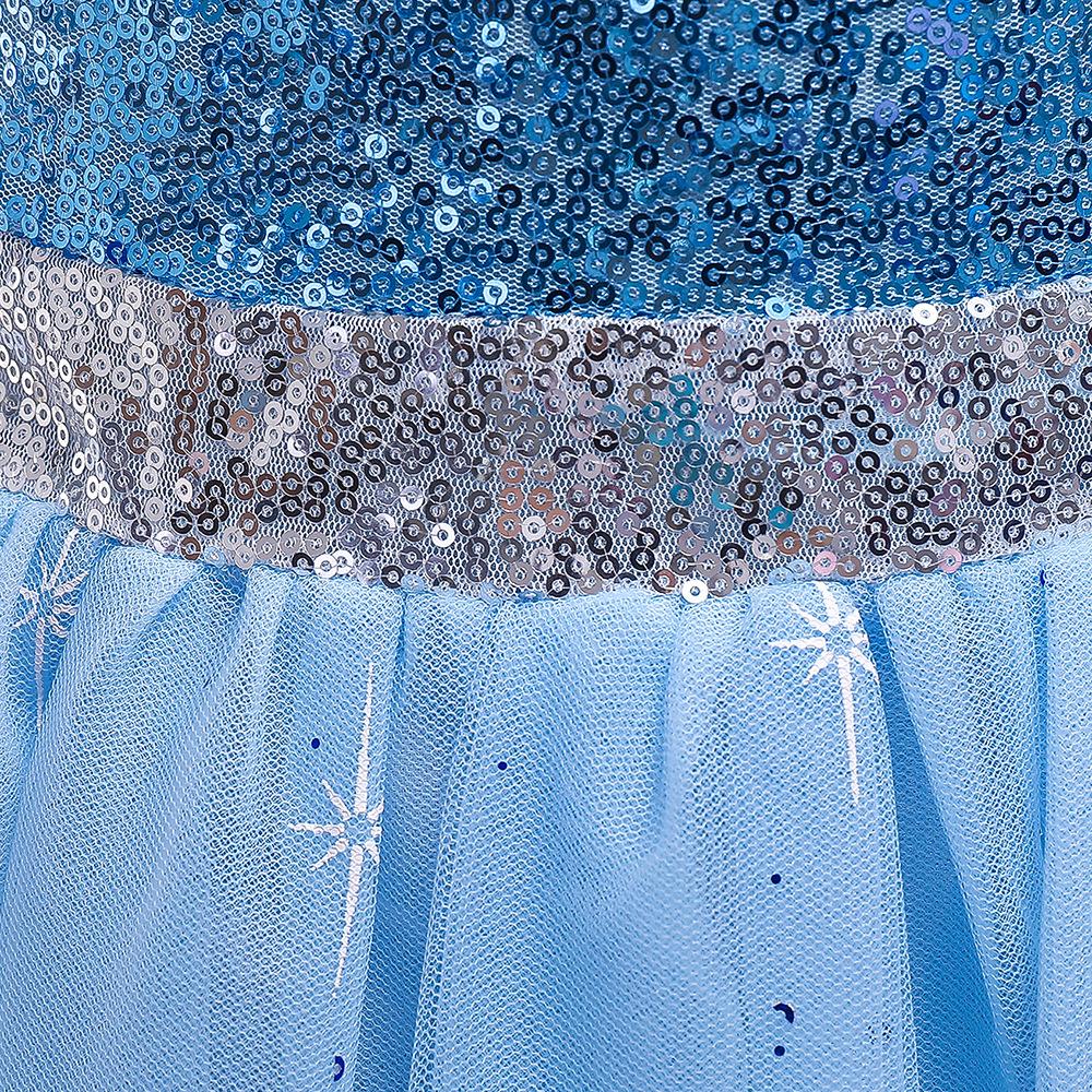 Prinzessin Kleid Mädchen Party Cosplay Blau Pailletten Kostüm Kleid Mädchen Mantel Mesh Kleider Weihnachten Party Cosplay Kostüm Kleider