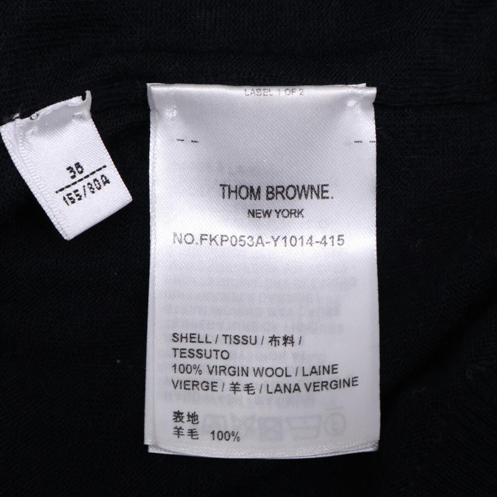 THOM BROWNE Domestically Licensed FKC334A-Y1014-415 4-Bar Wool Knit Polo Shirt tops 36 blackUsed