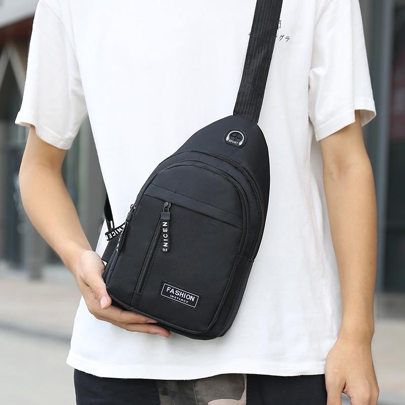 Men'S Oxford Cloth Breast Bag Multifunctional Sports Outdoor Leisure Shoulder Backpack Crossbody Bag