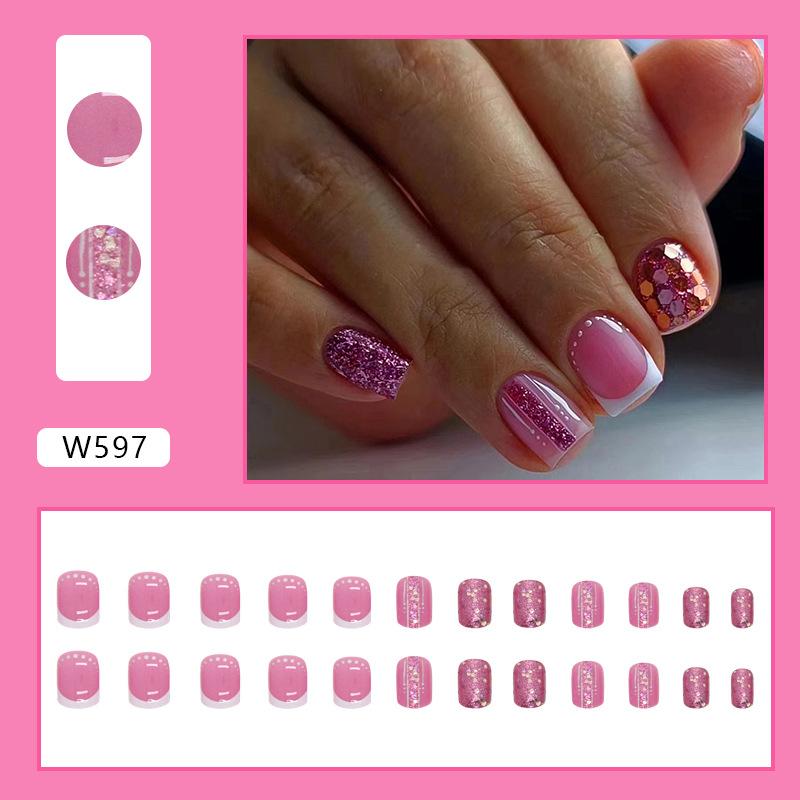 Summer Colorful Fresh And Cute Flowers European And American Fake Nails Solid Color Matte Nail Art Pieces Fashion Wear Nail