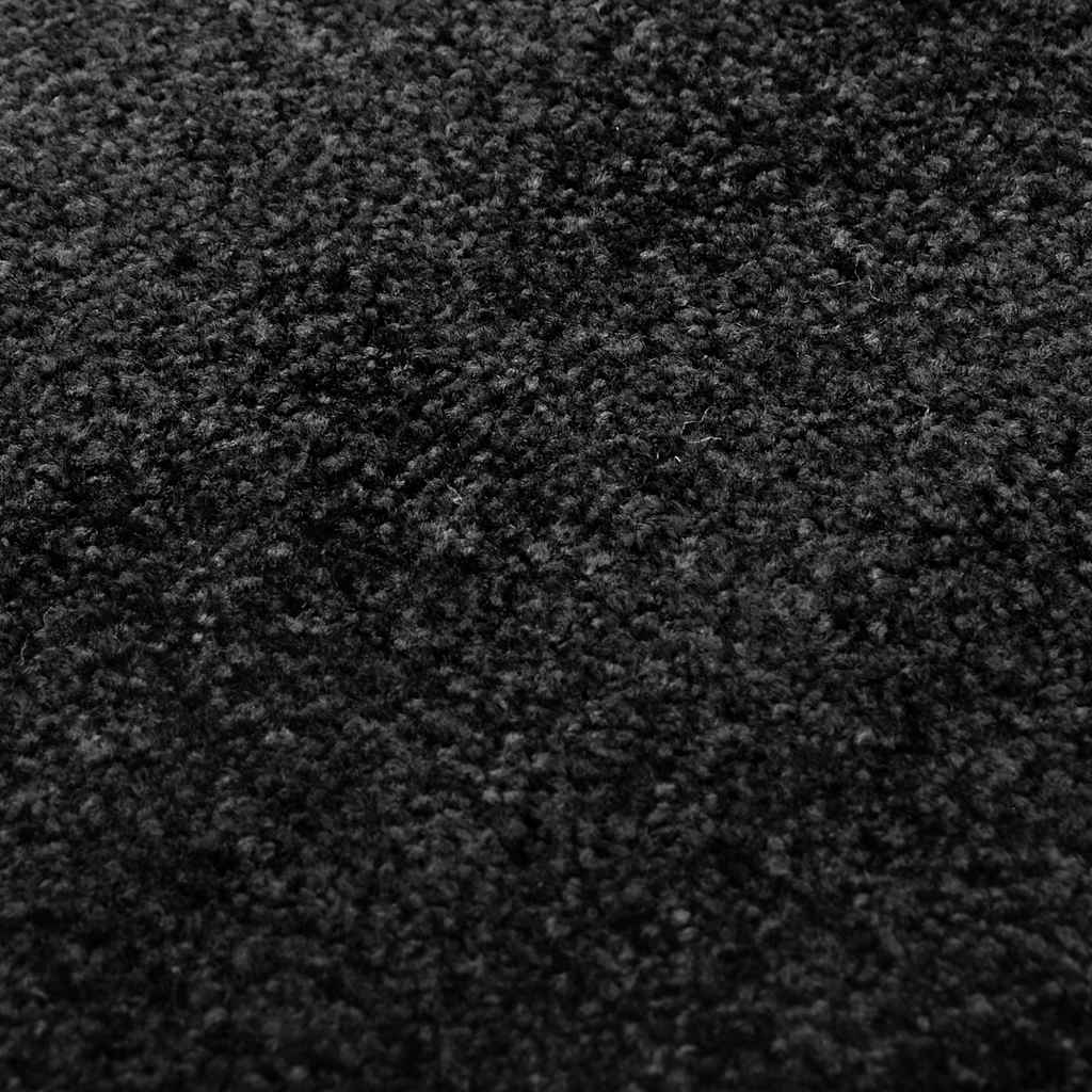 vidaXL Fußmatte Waschbar Schwarz 60x90 cm